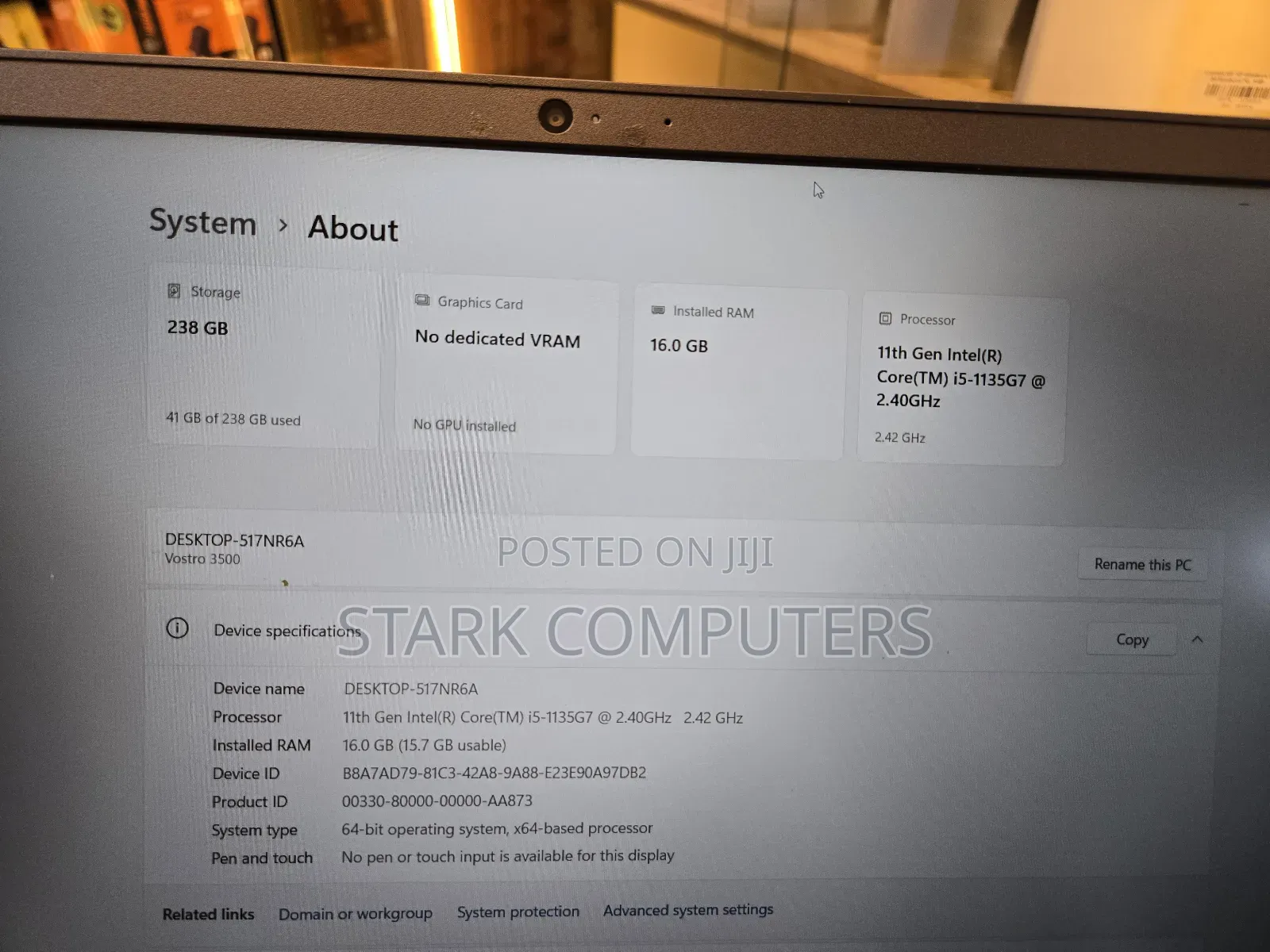 Laptop Dell Vostro 3500 16GB Intel Core i5 SSD 256GB