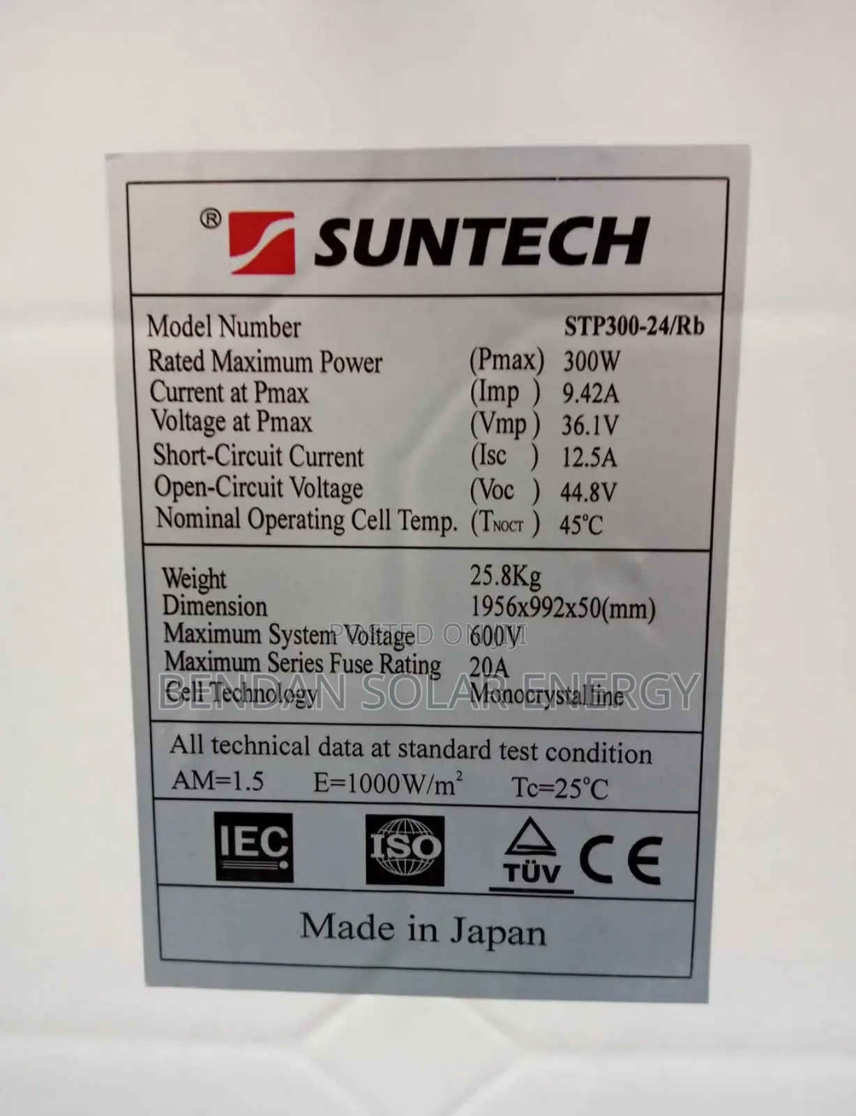 300w Suntech Grade a Solar Panel – Durable Powerful