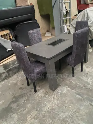 4 Seater Grey Dining With Flower Chairs