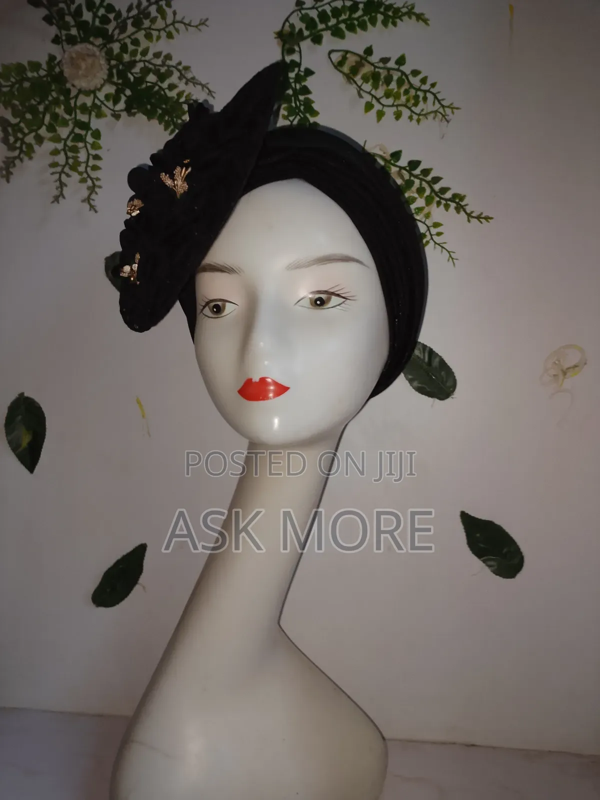 New Flowering Wrap Black Turban