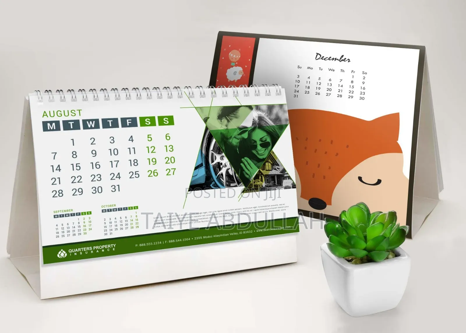 Printed Desktop Calendar