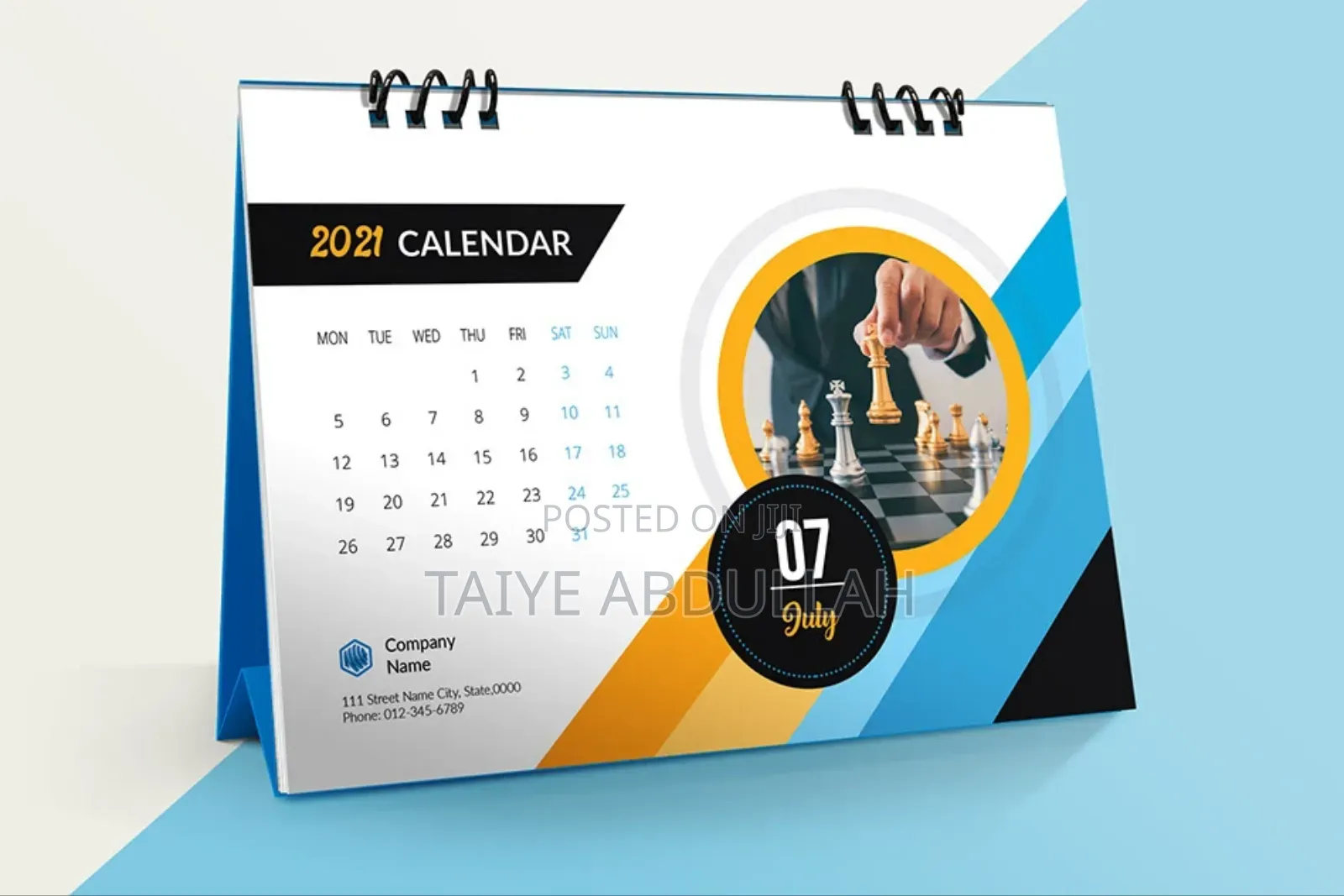 Printed Desktop Calendar