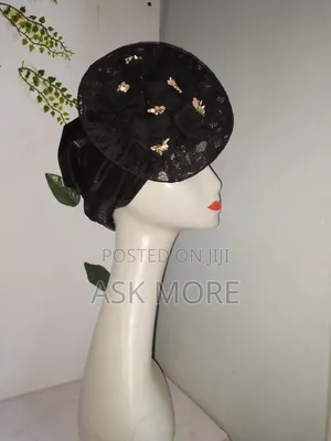 Shining Crepe Material Wrap Turban + Net Flowering Base