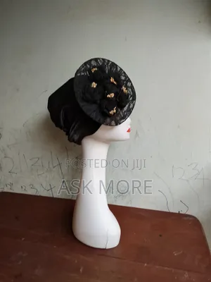 High Classy Crepe Material Black Wrap Turban