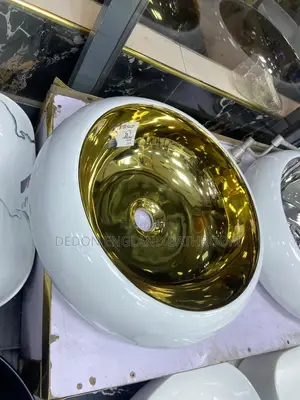 Inner Gold Outer White Vanity Basin
