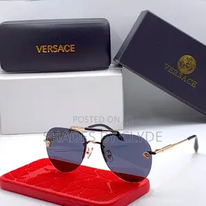 Authentic Versace Sunglasses-Black Frame, Rose-Tinted Lenses-Brand New