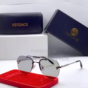 Authentic Versace Sunglasses-Black Frame, Rose-Tinted Lenses-Brand New