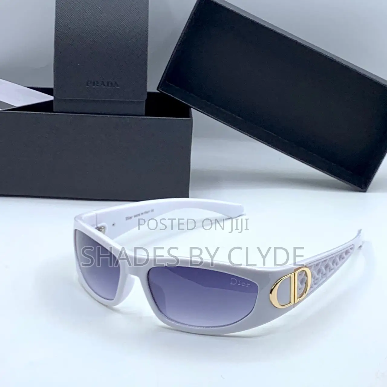 Authentic Dior Sunglasses - White Black Frame, Gold Cd- Brand New!