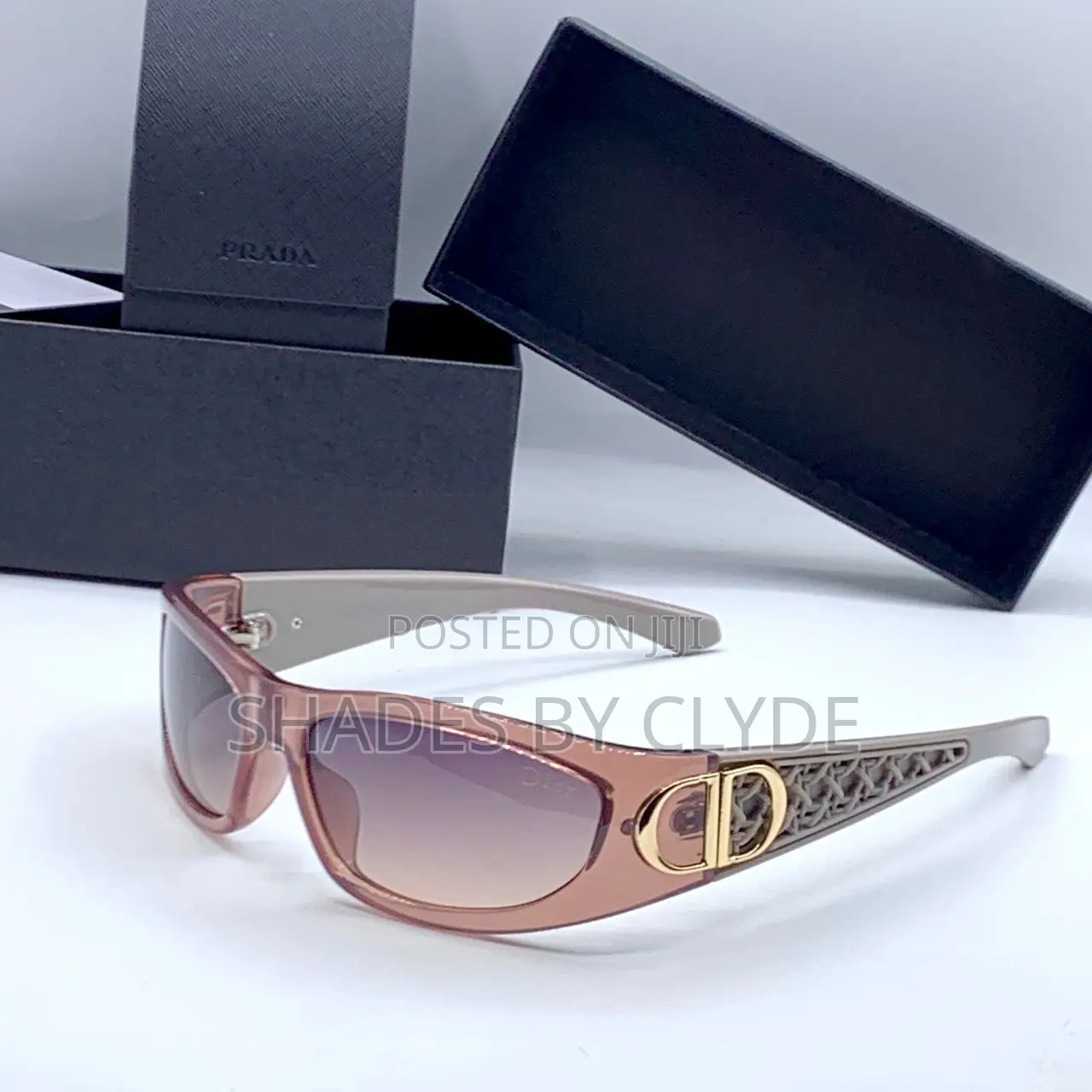 Authentic Dior Sunglasses - White Black Frame, Gold Cd- Brand New!
