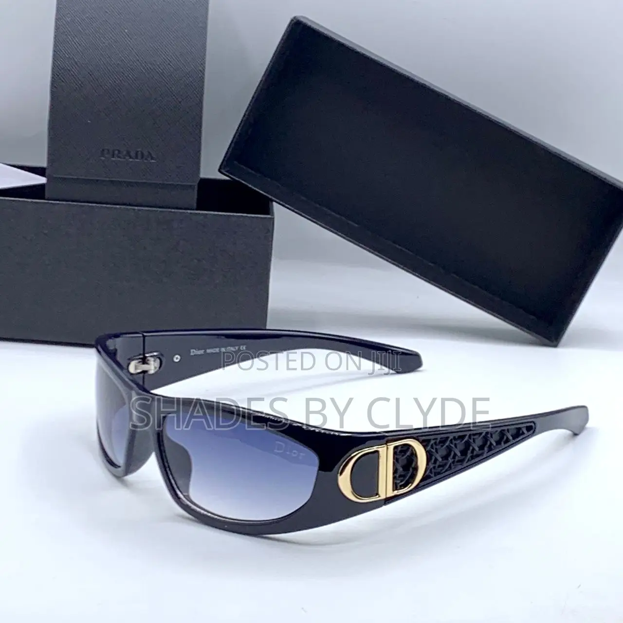 Authentic Dior Sunglasses - White Black Frame, Gold Cd- Brand New!