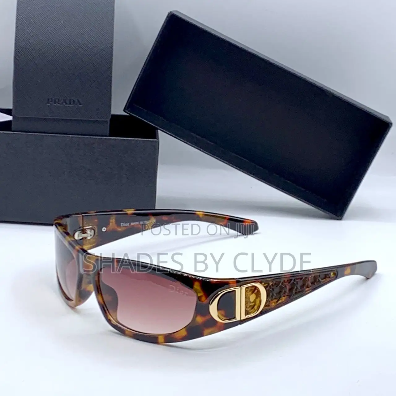 Authentic Dior Sunglasses - White Black Frame, Gold Cd- Brand New!