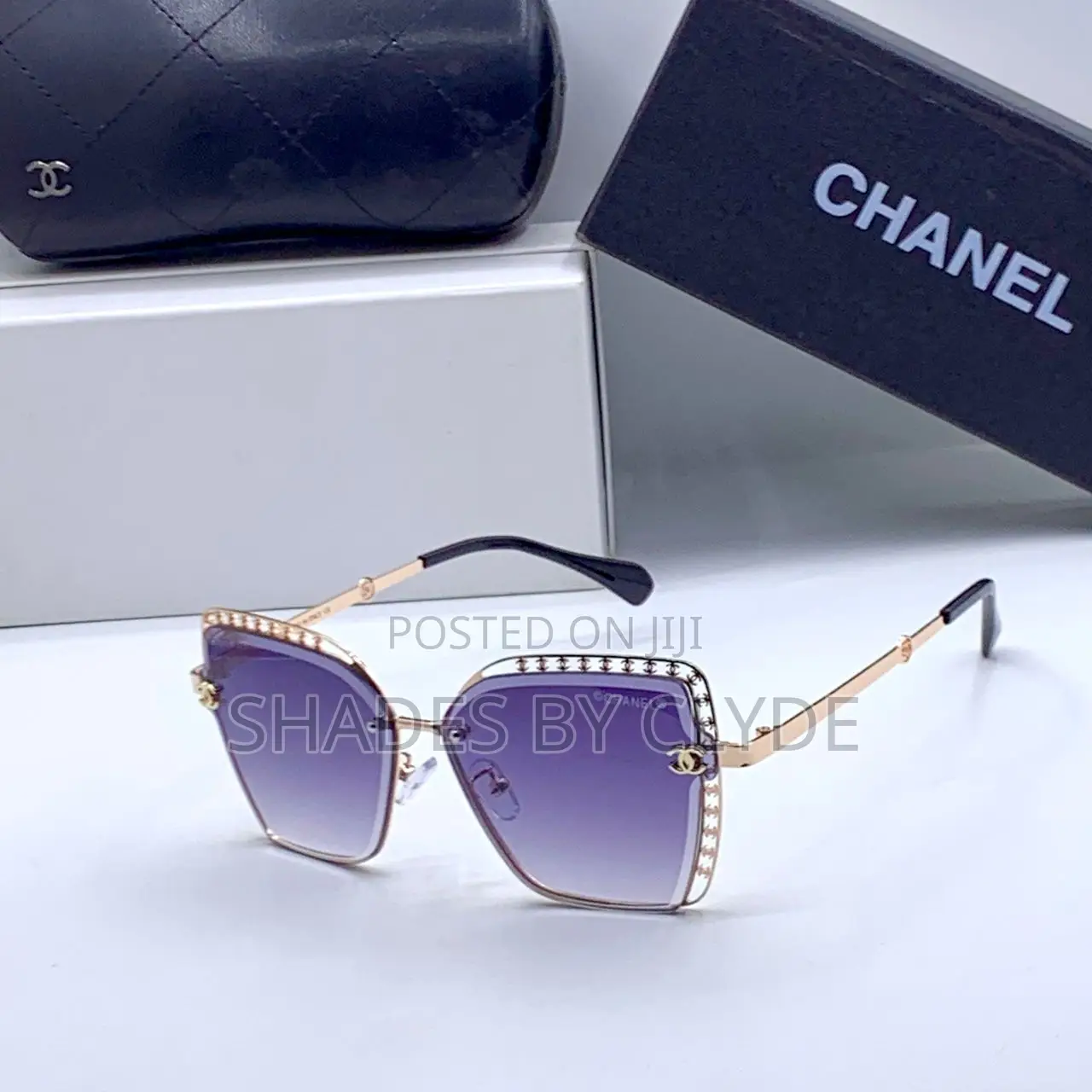 Chanel Sunglasses - Gradient Brown Lens, Gold Frame, Embellished -New!