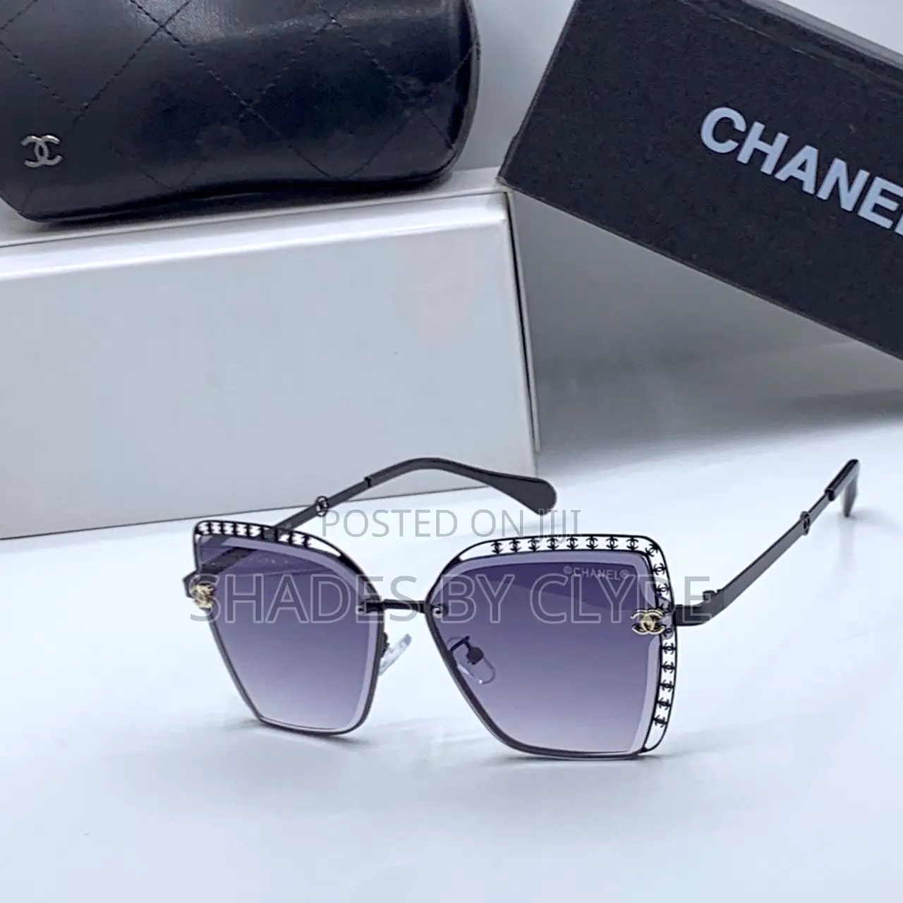 Chanel Sunglasses - Gradient Brown Lens, Gold Frame, Embellished -New!