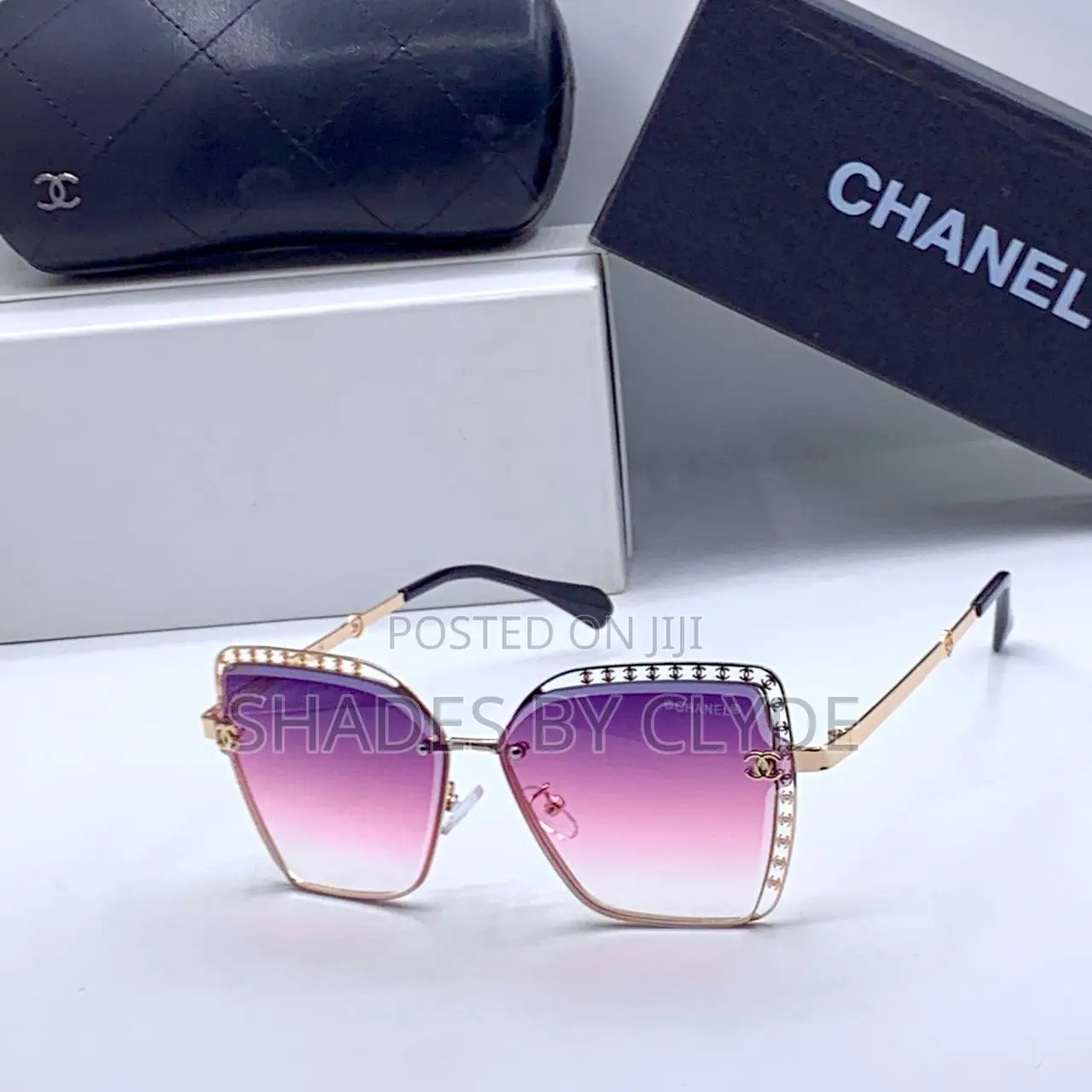 Chanel Sunglasses - Gradient Brown Lens, Gold Frame, Embellished -New!