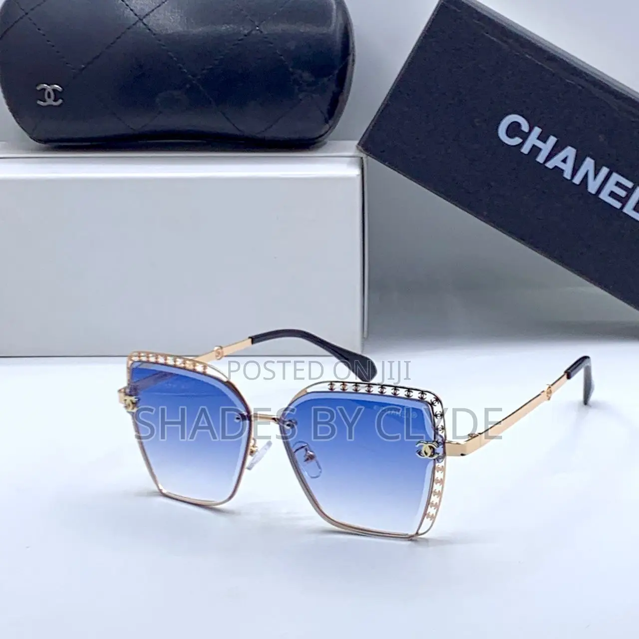 Chanel Sunglasses - Gradient Brown Lens, Gold Frame, Embellished -New!