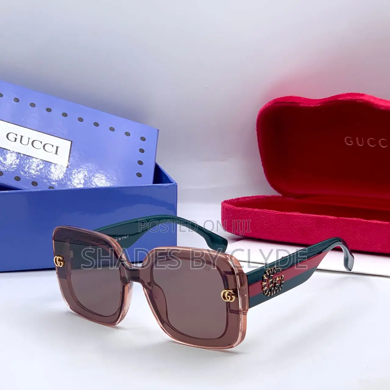 Gucci Sunglasses - Brown Green Frames, Lenses -New With Box Cases!