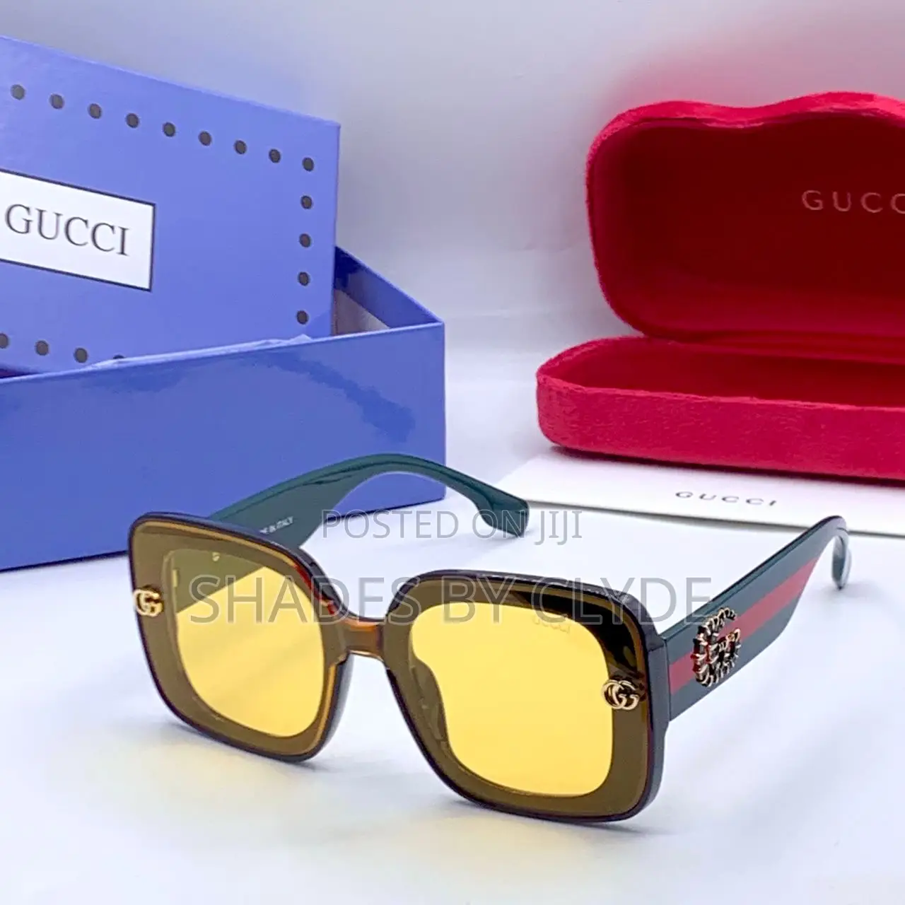 Gucci Sunglasses - Brown Green Frames, Lenses -New With Box Cases!