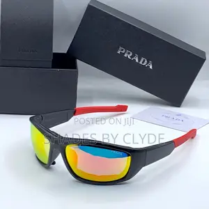 Prada Sunglasses - Frames With Blue Accents Mirrored Lenses - New!