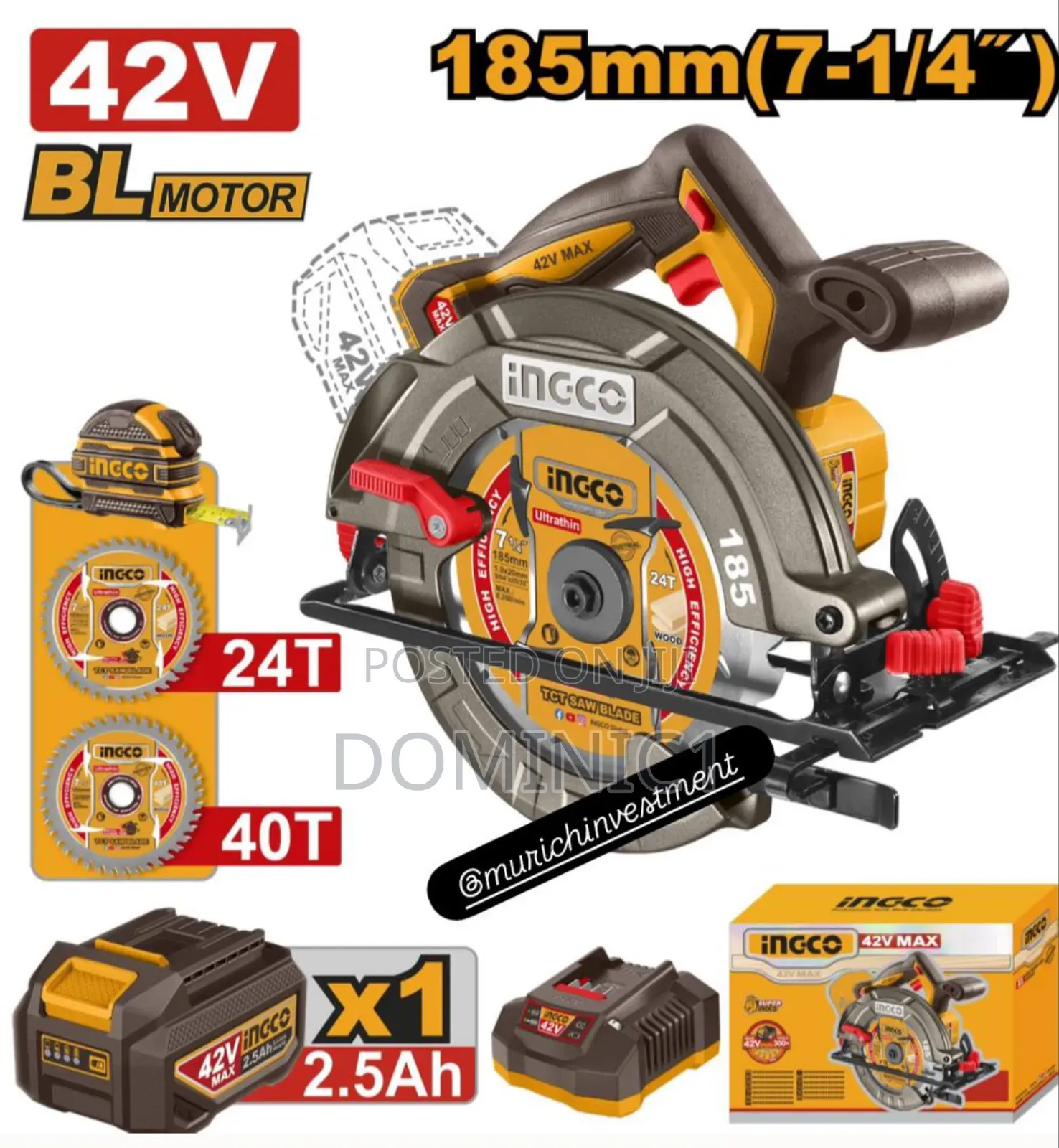 Cordless Ingco Circular Saw Machine Heavy Duty
