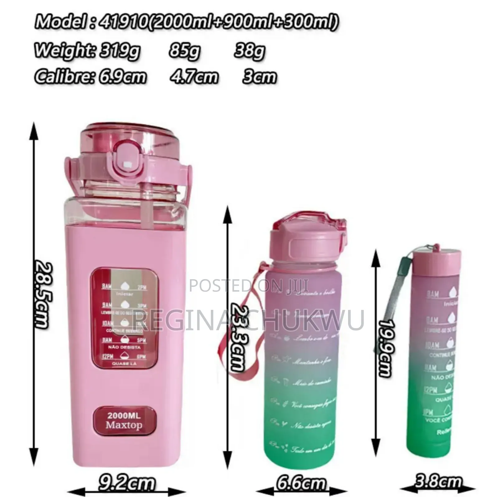 3in1 Motivational Bottle/Water Bottles