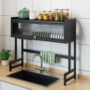 Kitchen Sink Plate Rack With Glass