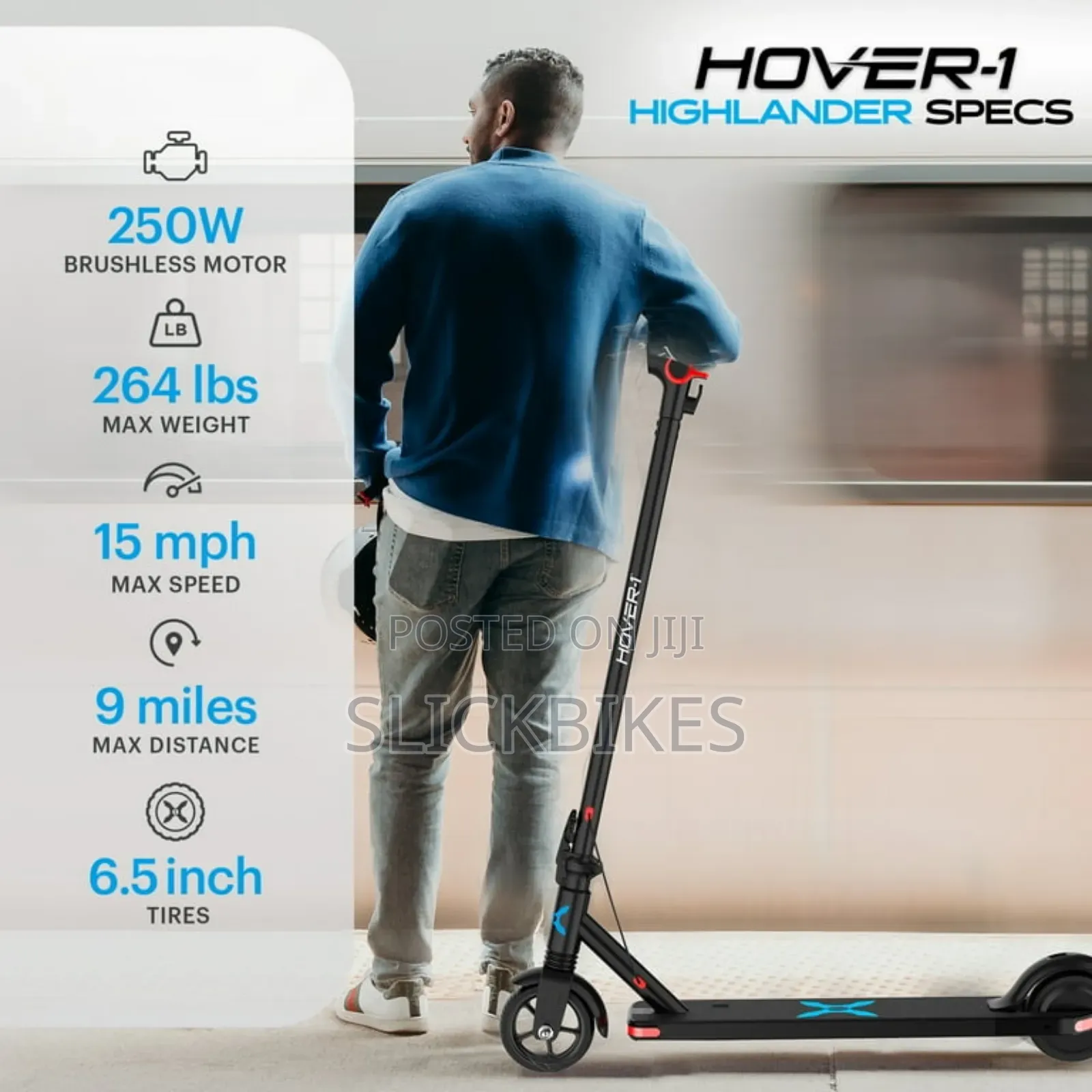 Hover-1 Highlander Foldable Electric Scooter, 15 MPH Max Speed