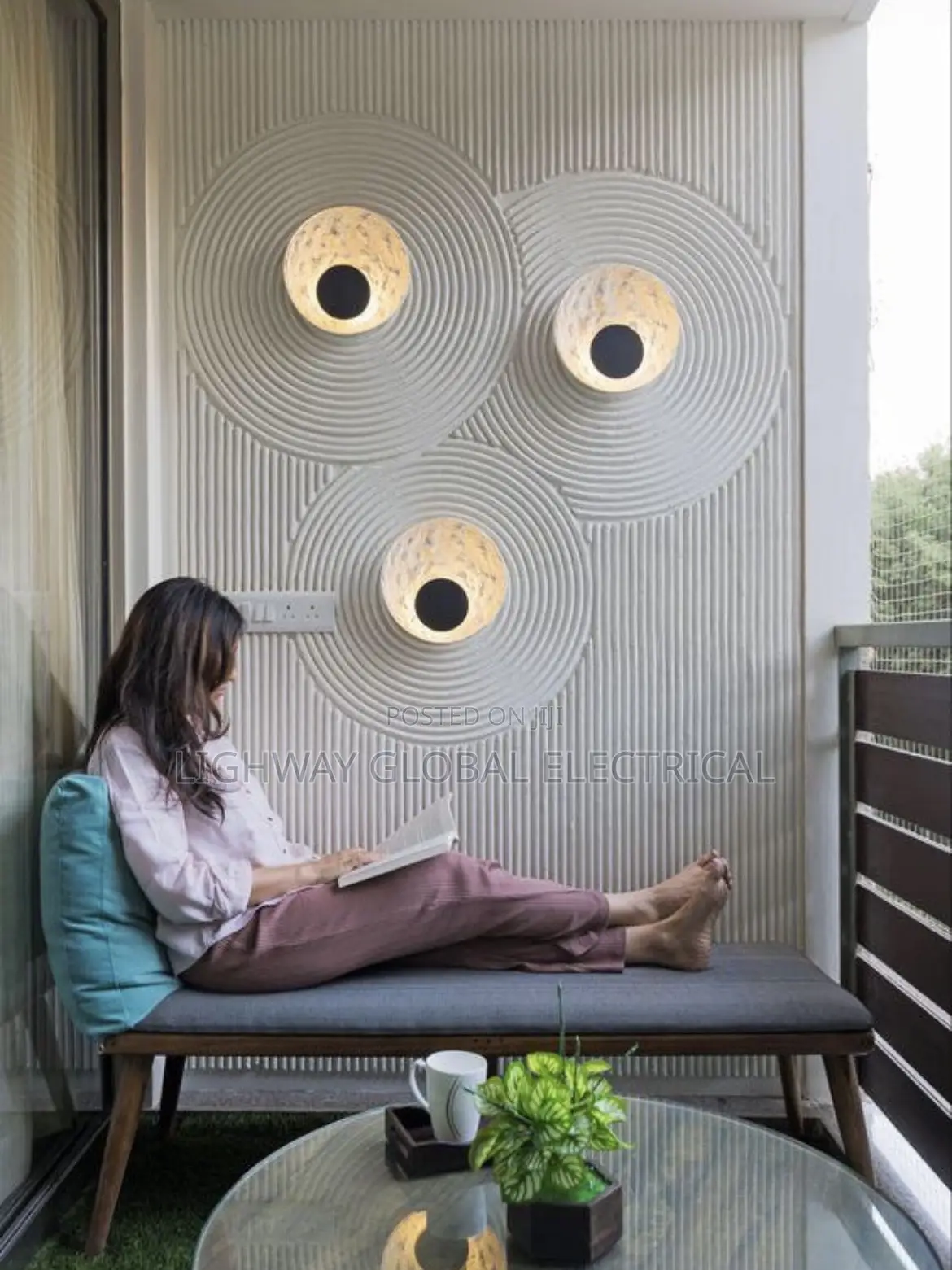 Oudeladi Round Resin Indoor Wall Lamp