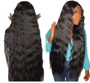 Closure Beach Wave 30'inches Human Hair Wig