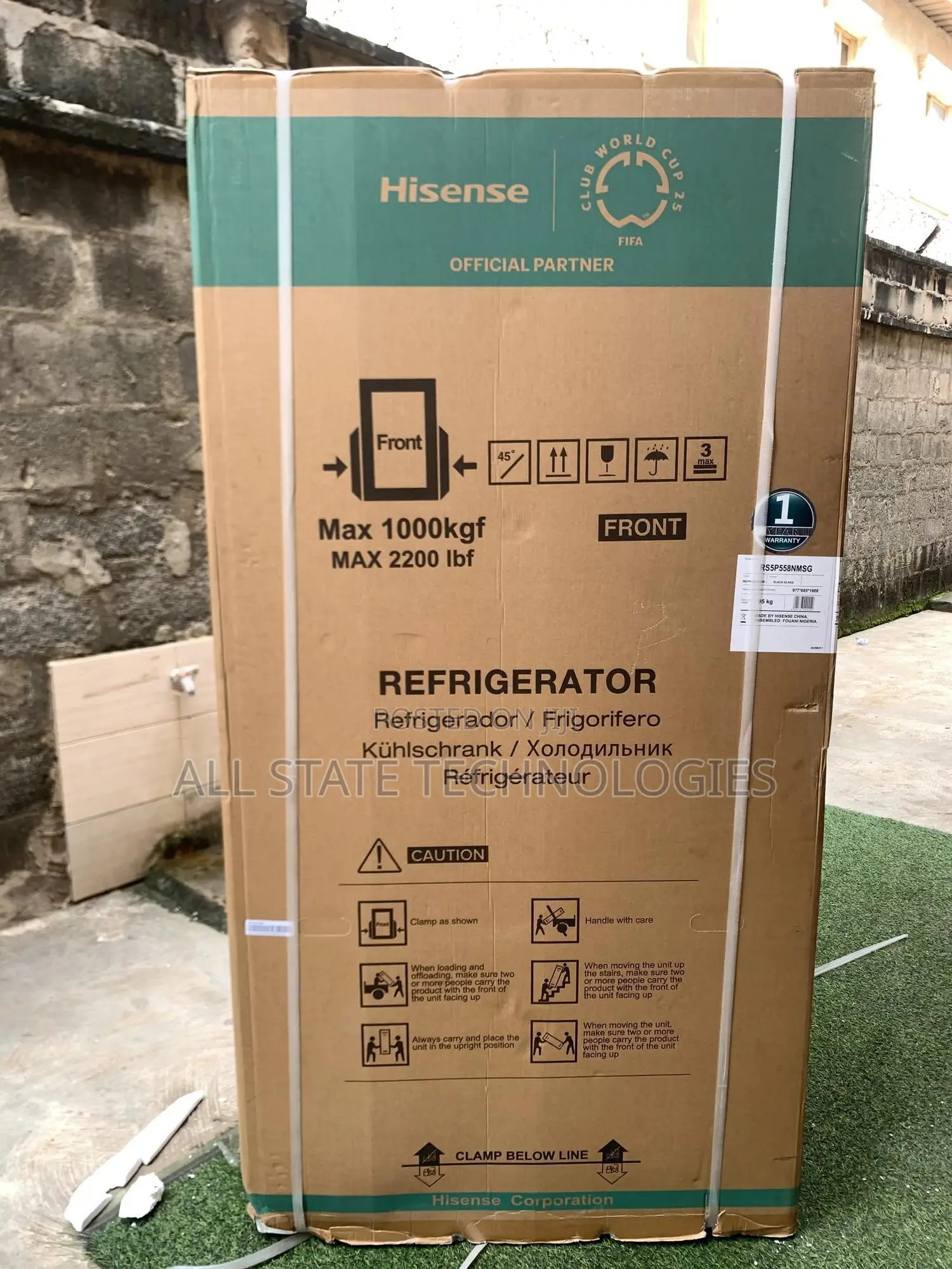 Hisense Double Door Side by Side Refrigerator 529 Liters