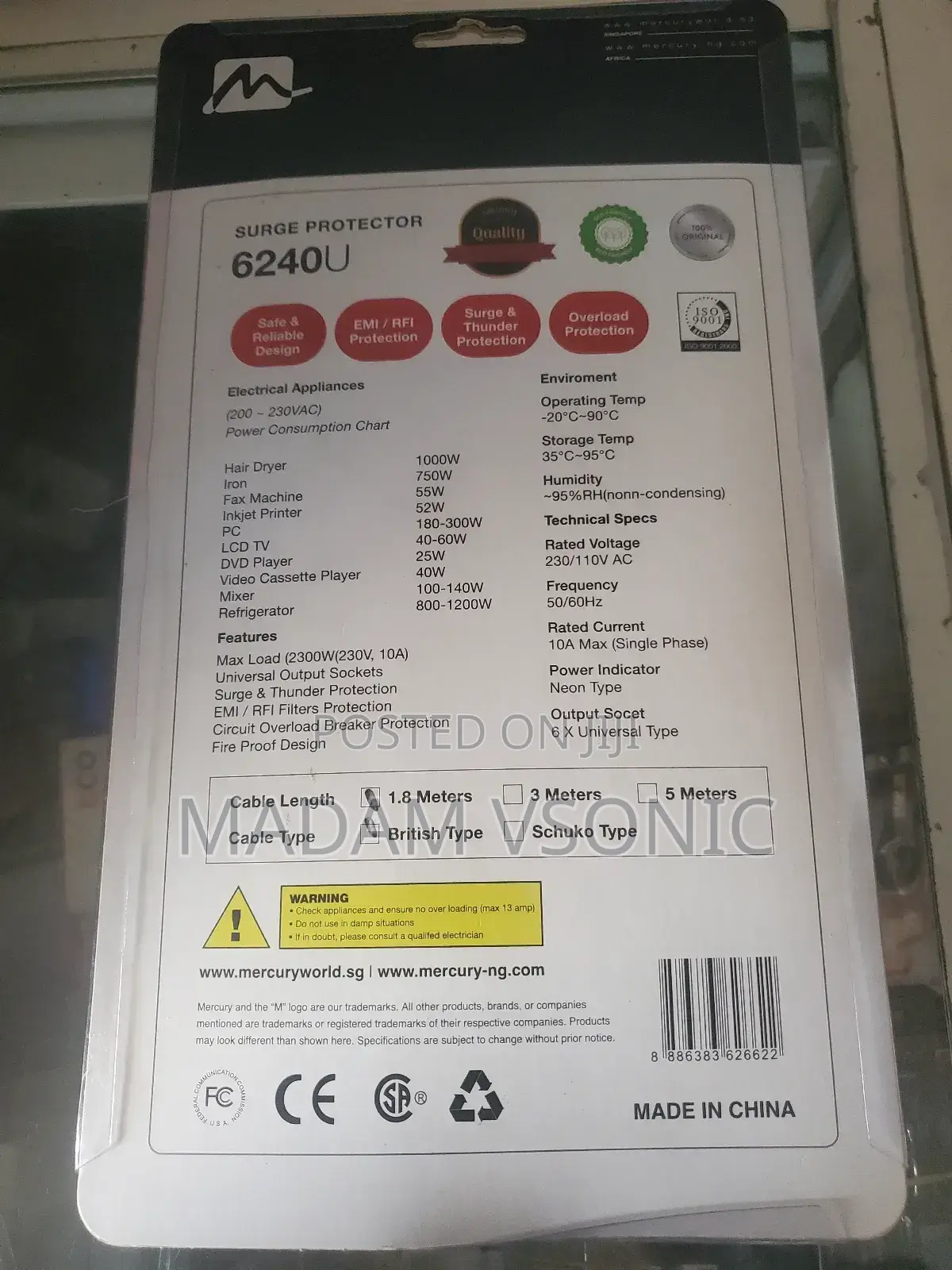 Mercury Surge Protector Power Extension