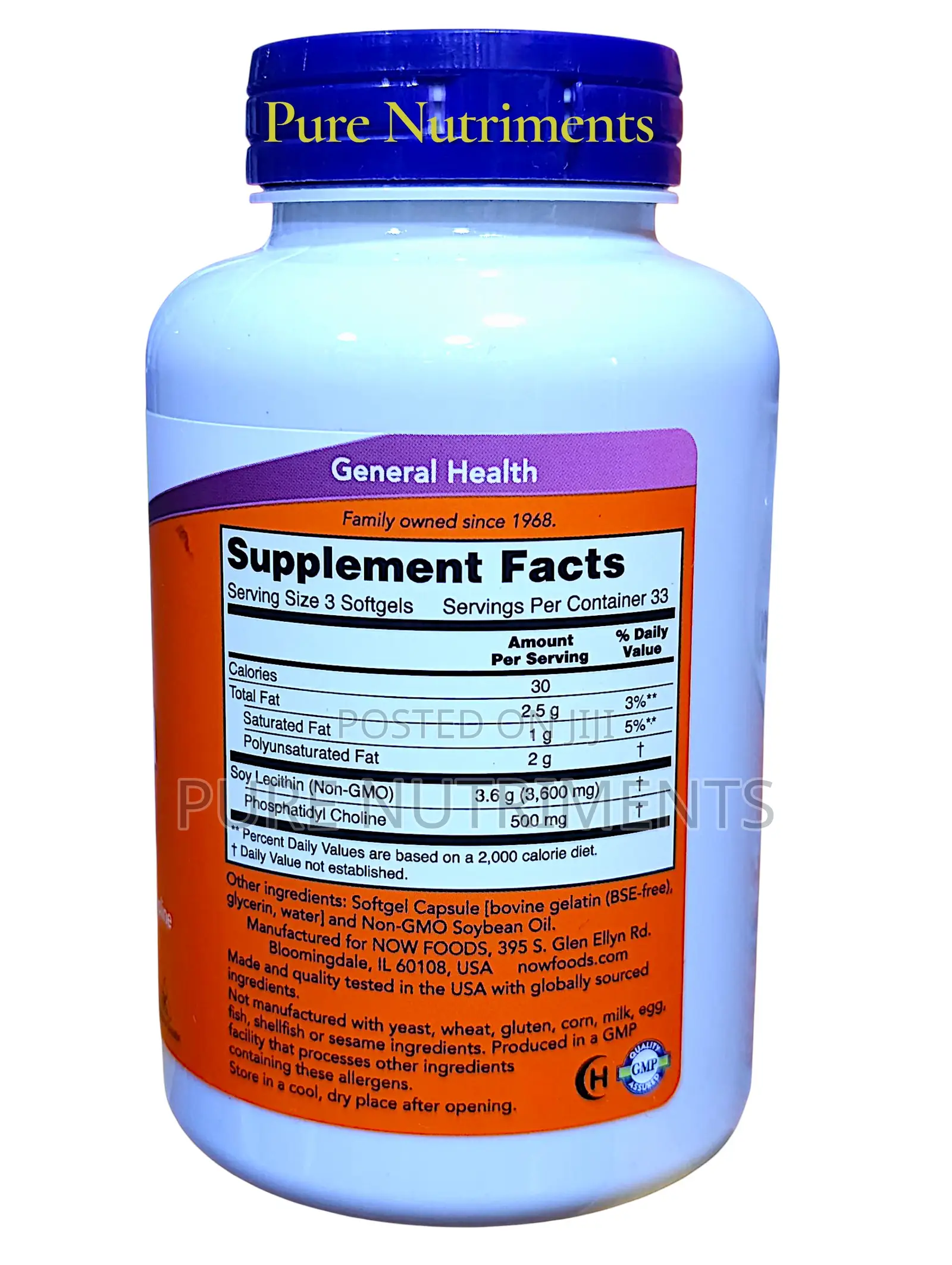 Now Lecithin 1200mg Phosphatidyl Choline 100 Softgels – Brain Support