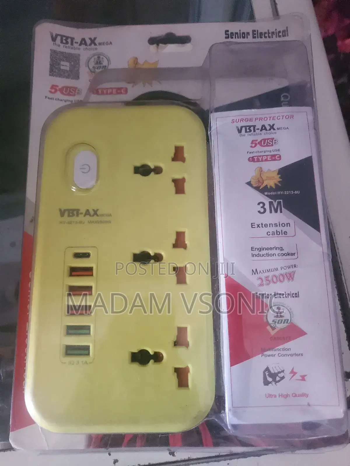 VBT-Ax 3 Way and 6 Usb( Type C) Extension Box
