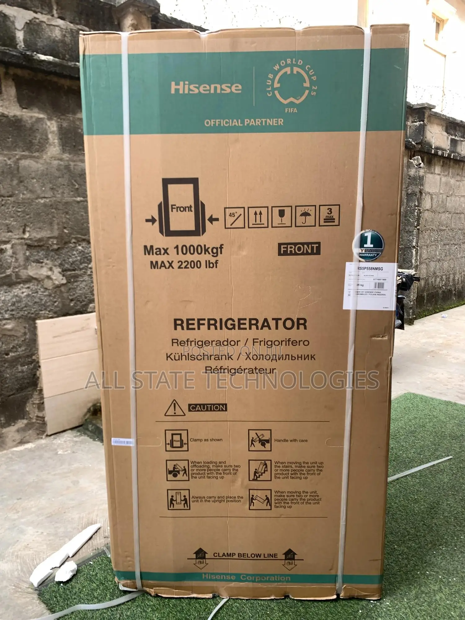 Hisense 529 Liter Refrigerator Side by Side Layout