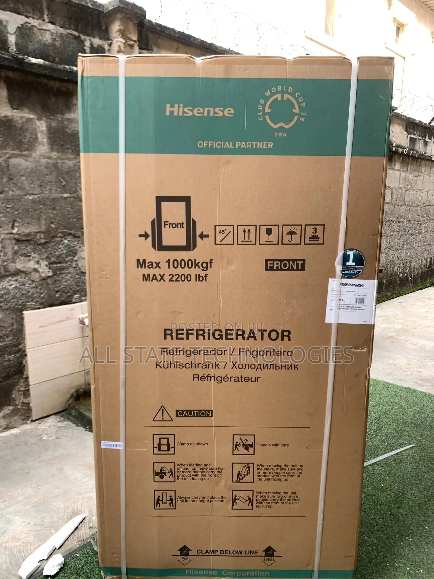 Hisense Side by Side Refrigerator With Water System