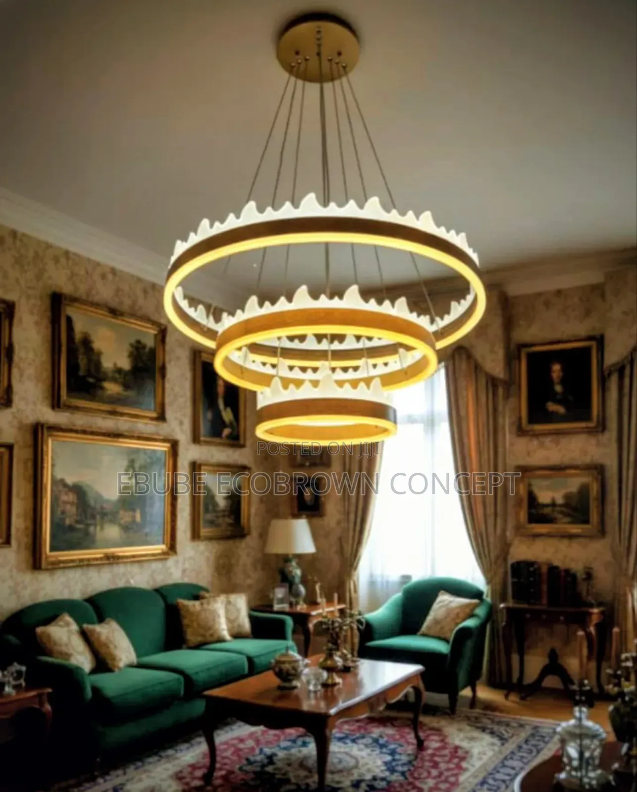 3 Rings Led Luxury Chandelier Fitting Light