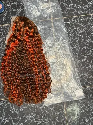 Full Frontal Pure Human Hair Jerry Curls 18'inches Piano Orange Color