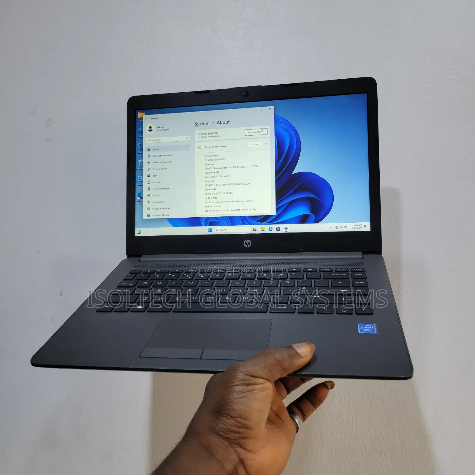 Laptop HP 240 G7 8GB Intel Celeron SSD 128GB