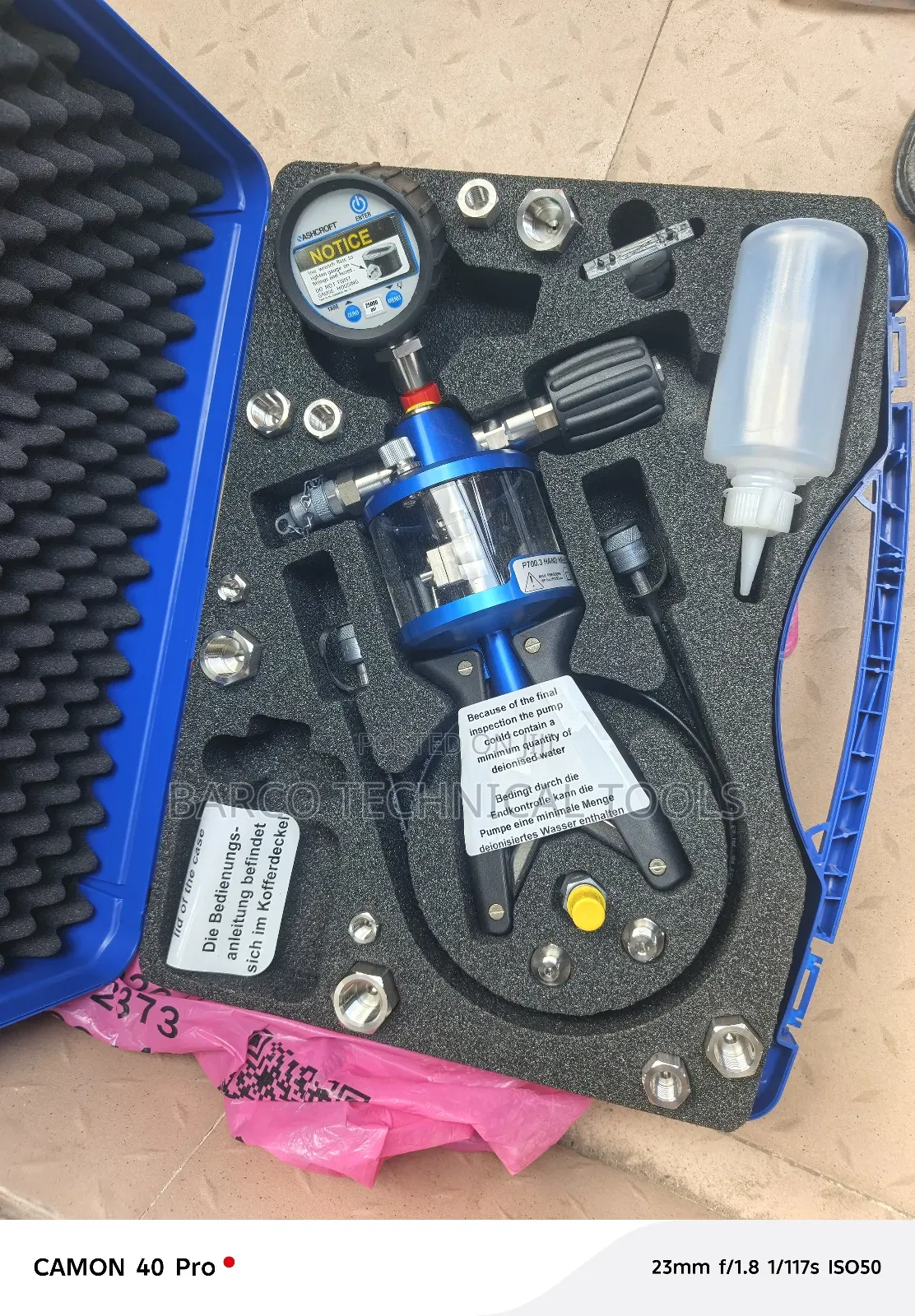 Pnomatic Pressure Carlibreting Pump