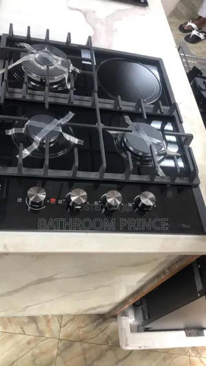 Three Gas Burner and One Electric Hot Plate (Battery Auto Ignition)