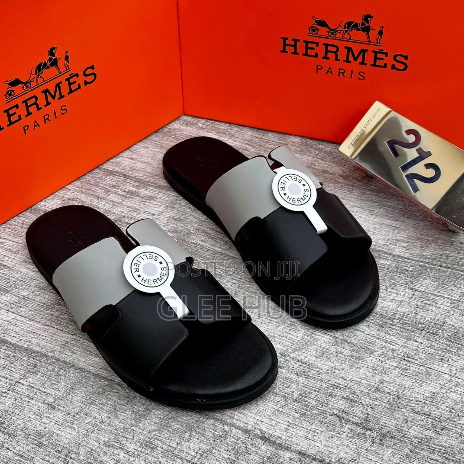 Hermes Two-Toned Palms Slippers