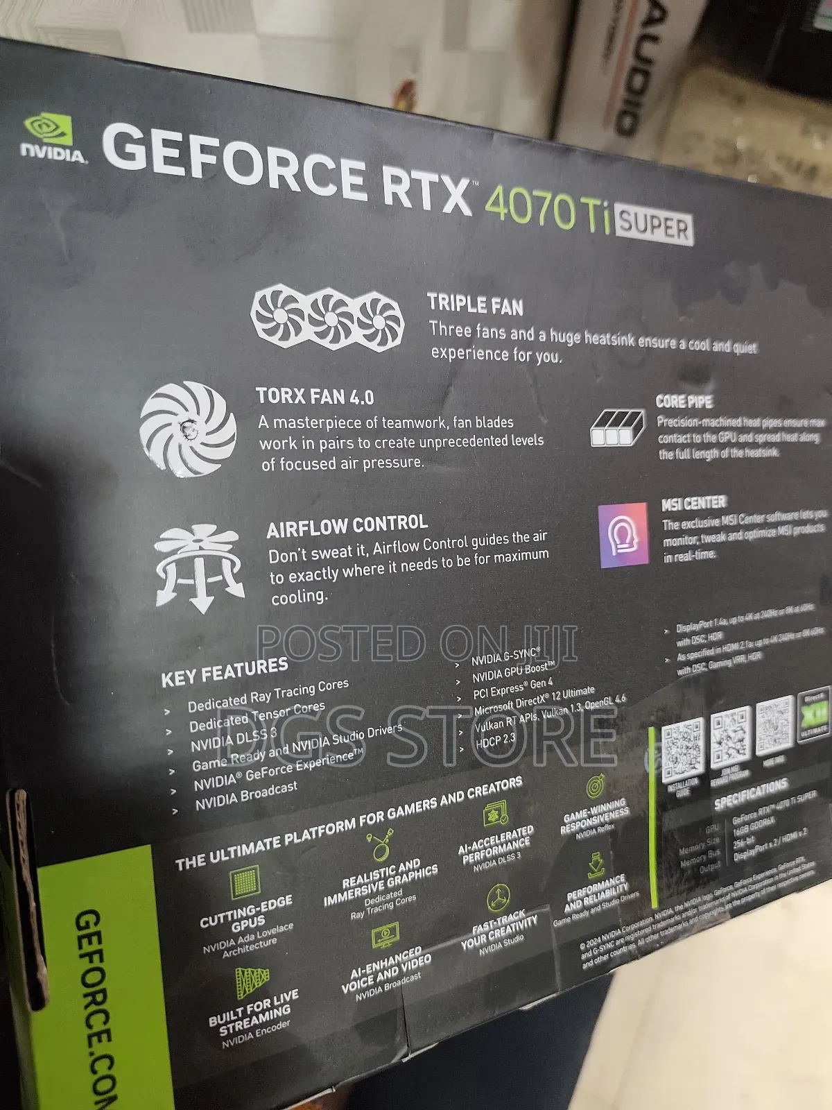 Msi Nvidia Ventus 3x Black Geforce Rtx 4070 Ti Super 16gb Gddr6xmemory