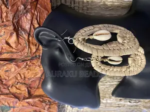 Auraku Afro Centric Bell and Pendulum Cowrie Earring