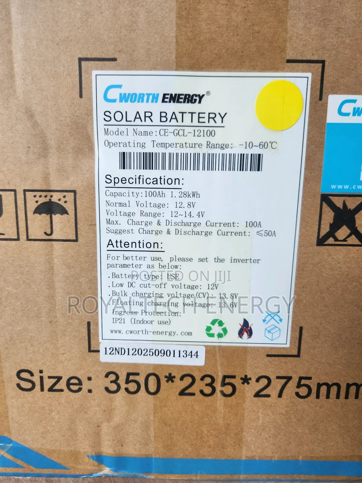 C-Worth 1.28kwh 12.8v Lithium Battery