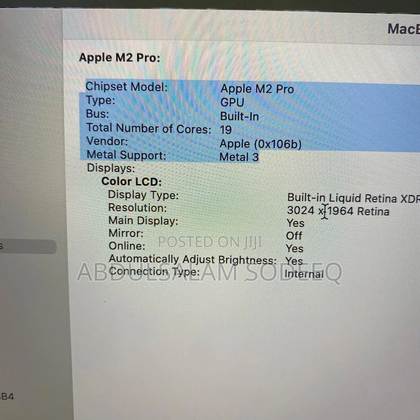 Laptop Apple MacBook Pro 2023 M2 Pro 1GB SSD 512GB