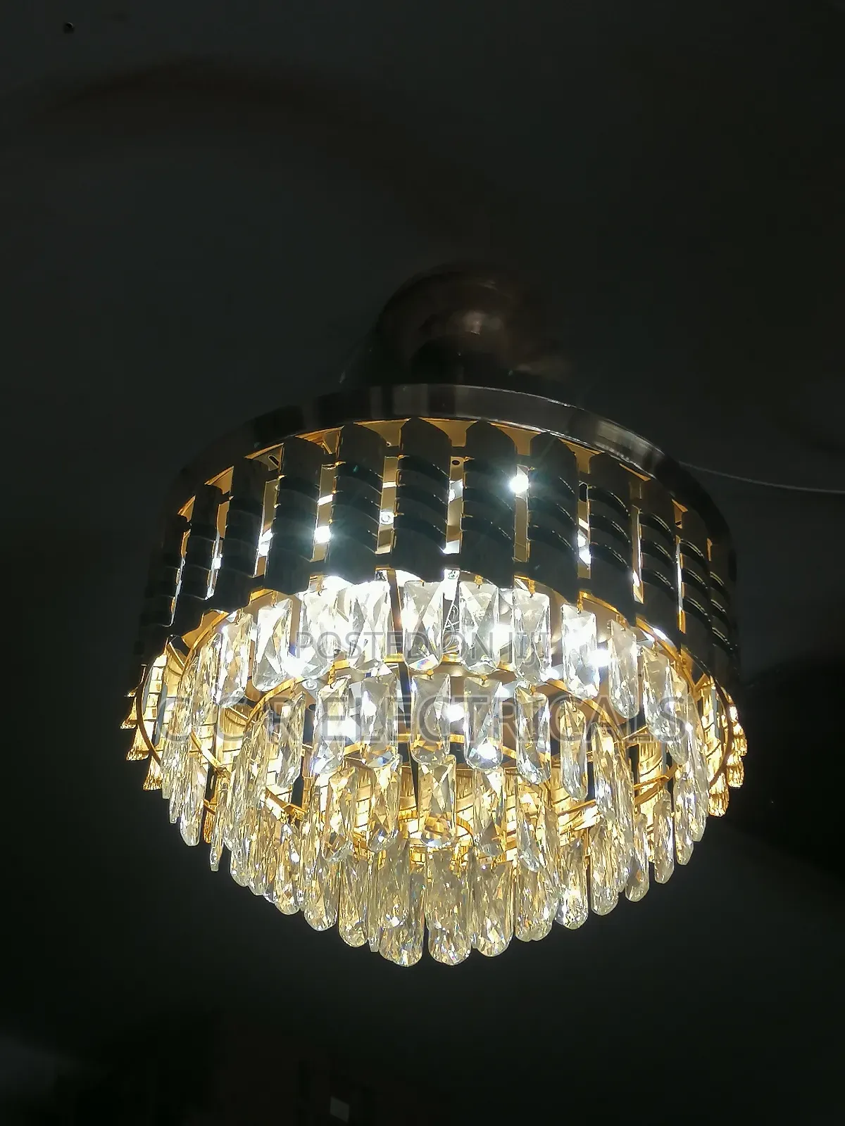 Crystal Chandelier Fan Light With Bluetooth Speaker