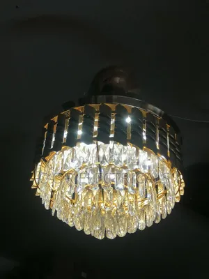 Crystal Chandelier Fan Light With Bluetooth Speaker