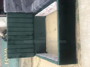 Green Stripes Design Padded Bed Frame