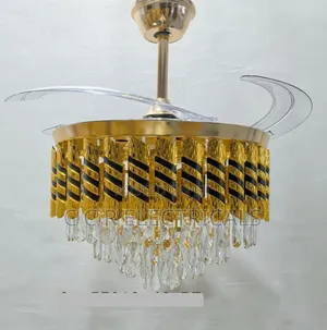 Crystal Chandelier Fan Light With Bluetooth Speaker
