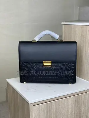 Mont Blanc Quality Luxury Men Genuine Leather Briefcase