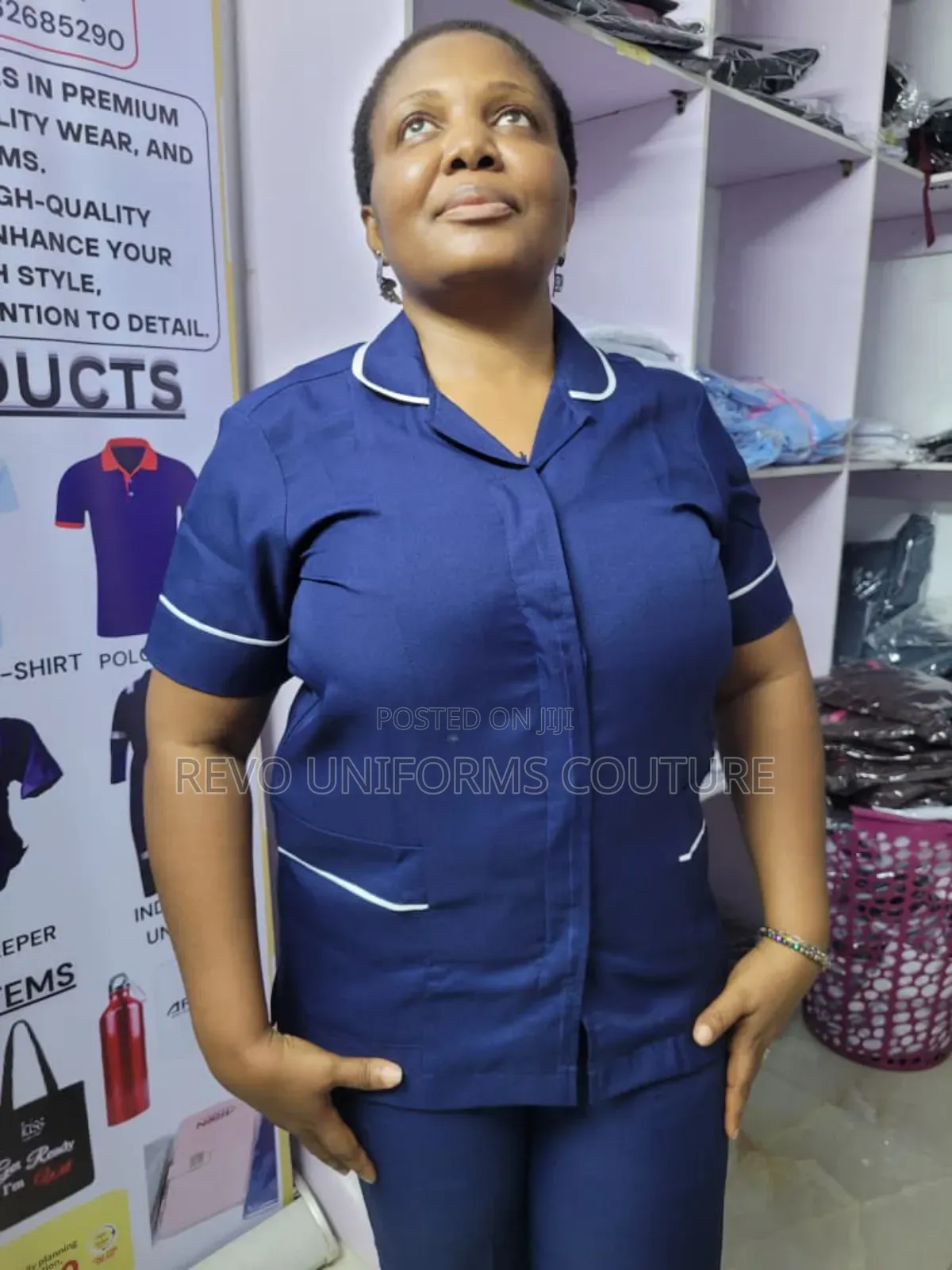 Deep Blue Nanny's Uniform